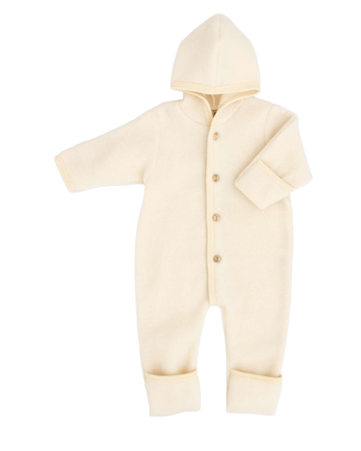 Ulldress i Ullfleece – Tykk, 100% Ubehandlet Ull | Hooded Overall, Natural