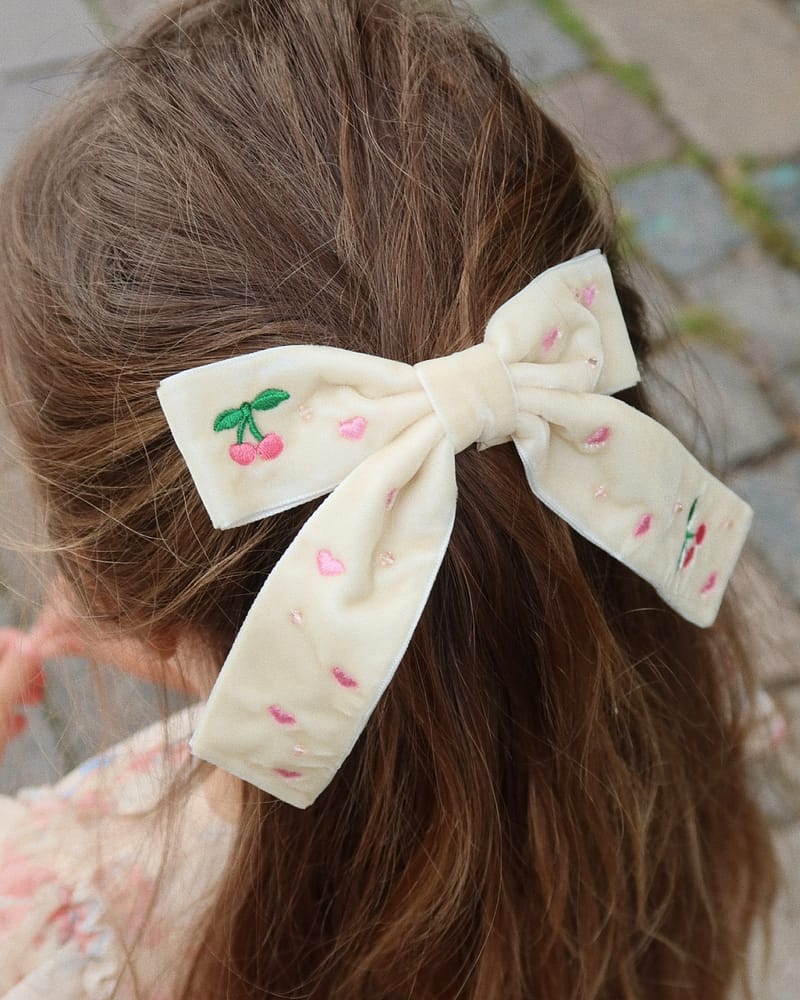 Hårspenne Sløyfe Barn | Velvet Bow Pearly Hair Clip
