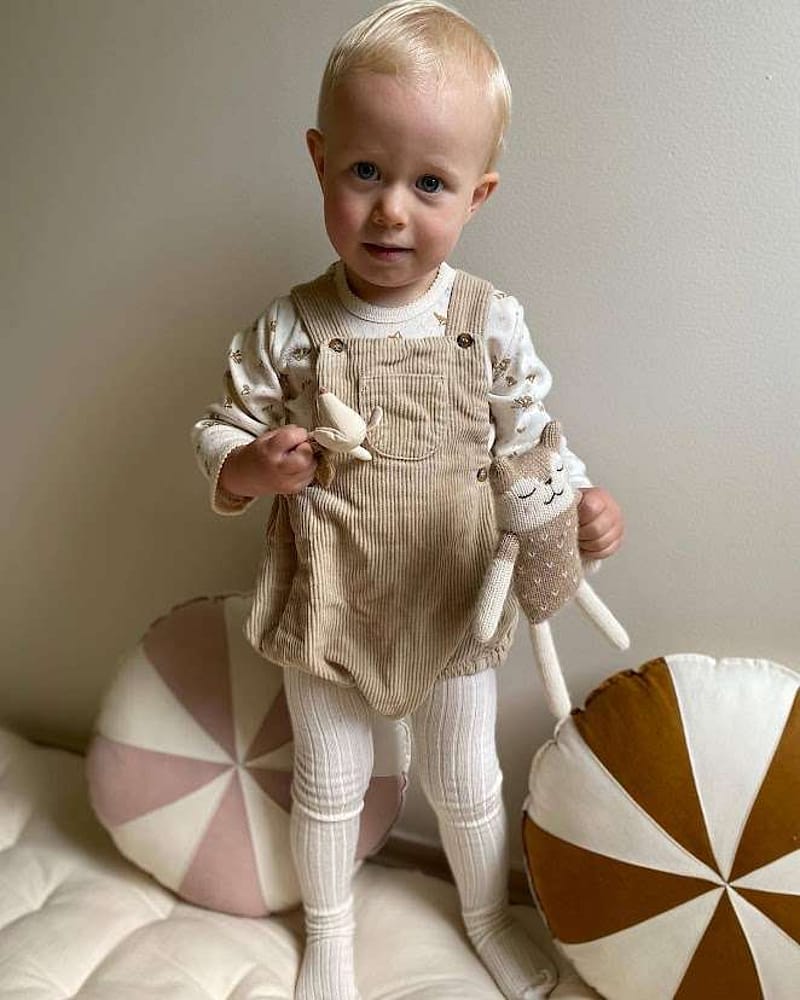 Kosebamse - Håndstrikket Alpakkaull - Unik Nyfødtbamse