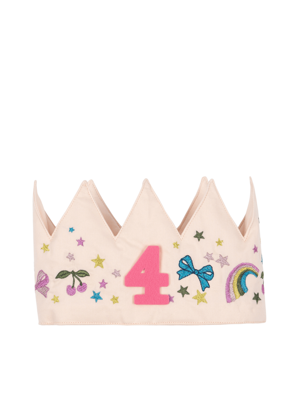 Bursdagskrone Barn 1-9år – Økologisk & Resirkulert | Fabric Birthday Crown, Rainbow