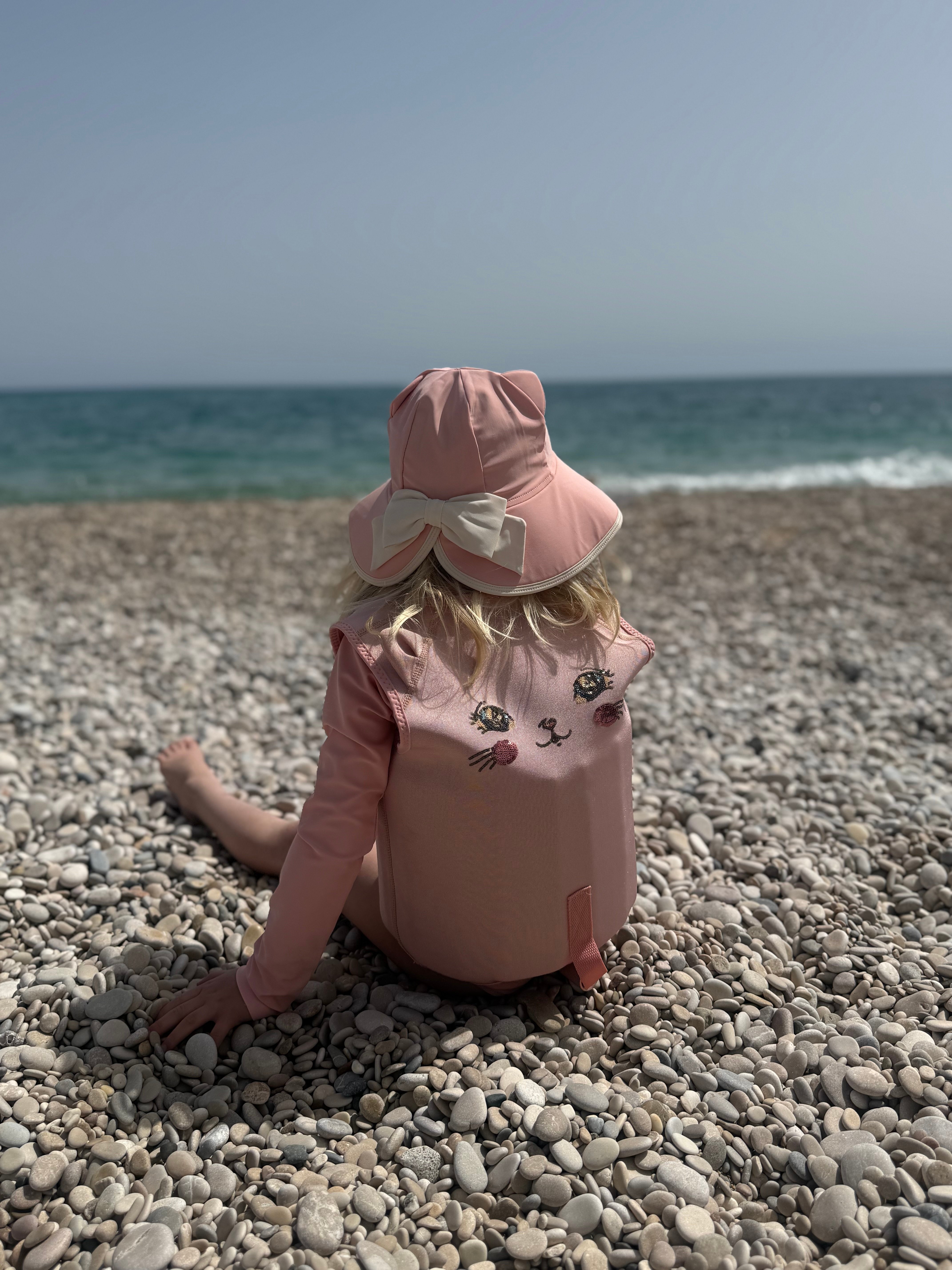Badehatt m/ Stor Brem & Katteører - UPF 40+ | Kitty Swim Hat