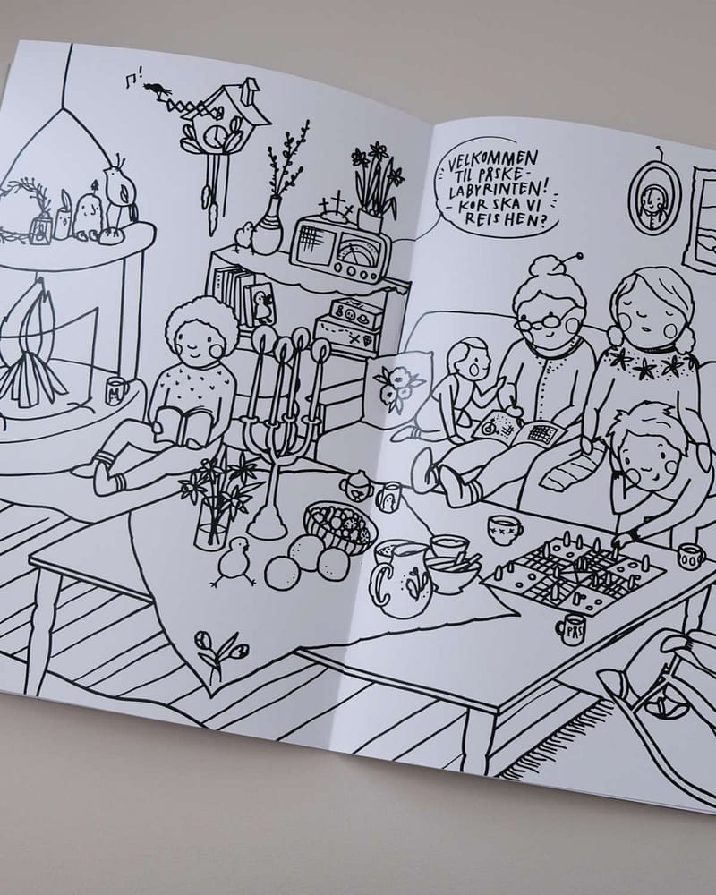 Fargeleggingsbok A4 m/ Påske Fargelegging - 100% Norsk | "Fargelegg Påsken"