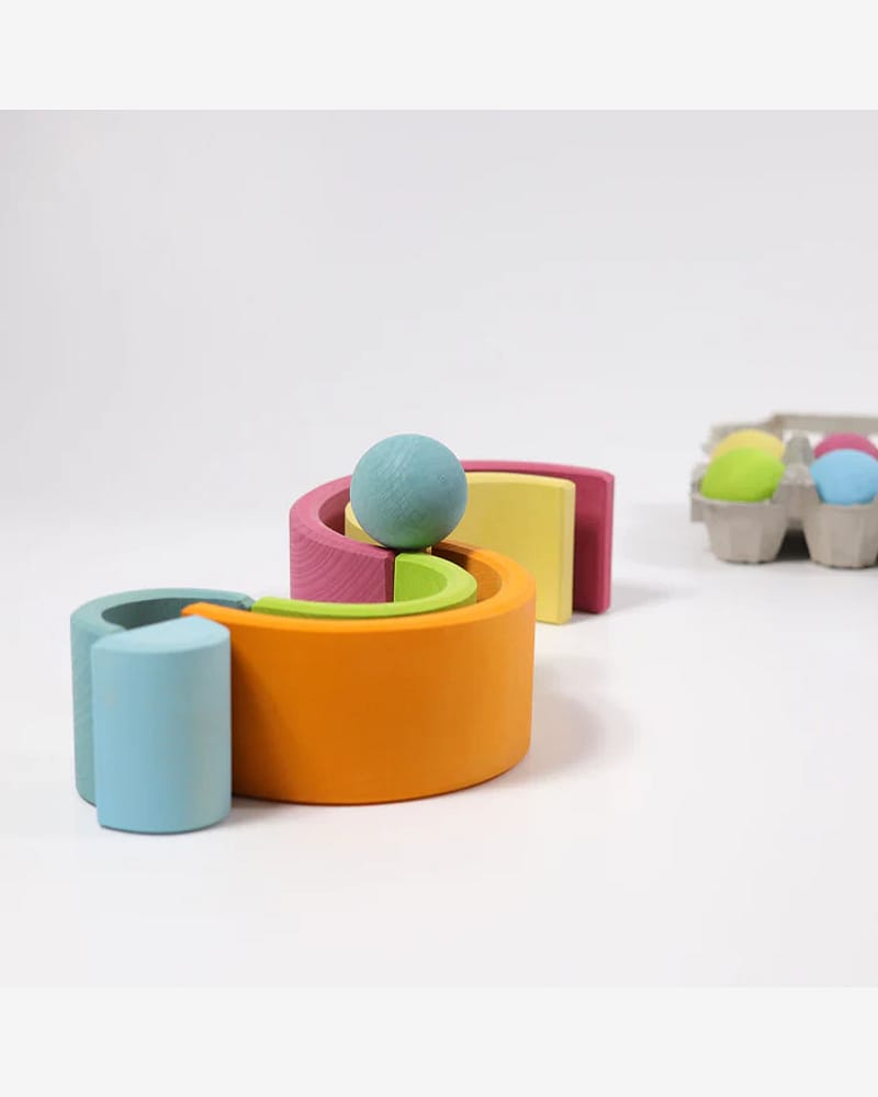 Regnbue Medium Pastel - Stableleke i Tre | Montessori Leker