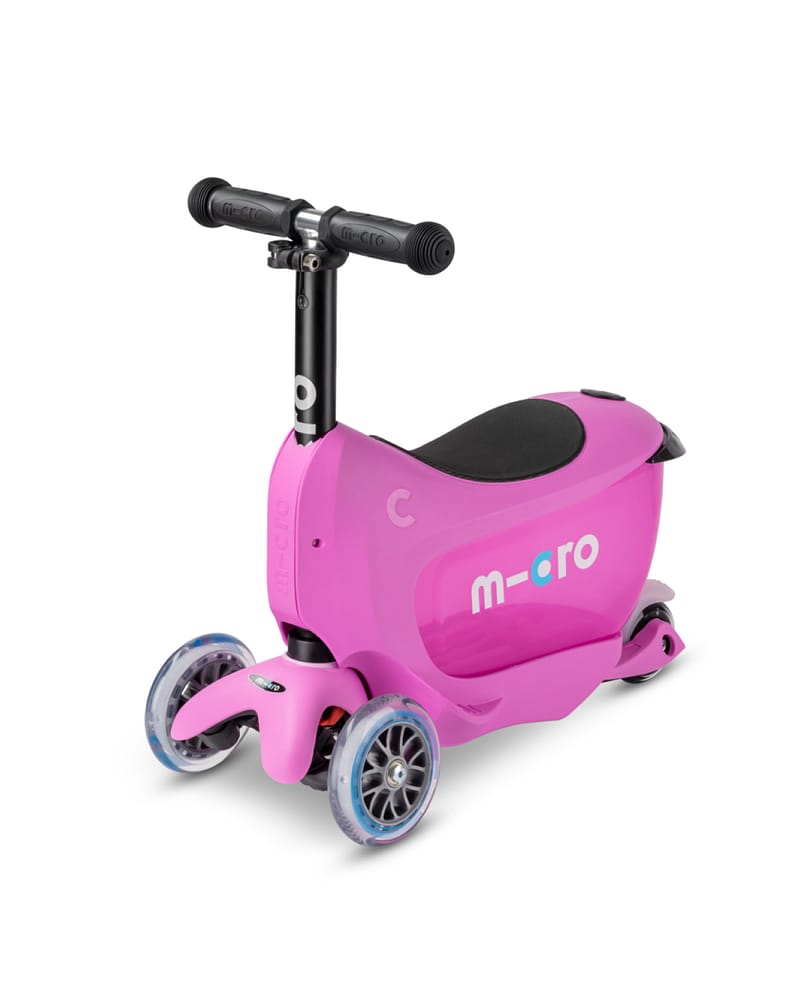 Sparkesykkel og Løpesykkel M/ Foreldrehåndtak - Micro Mini2go Deluxe Plus | 18m-5år