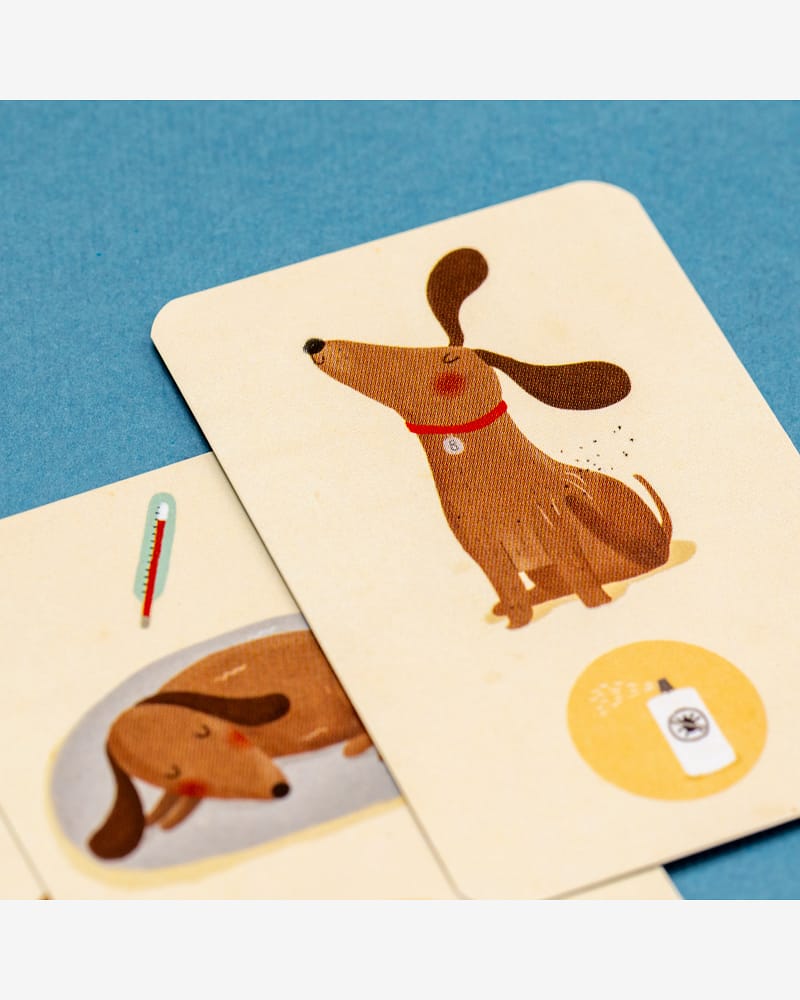 Brettspill Barn 4år, Pocket size - Memoryspill med Kjæledyrtema | Bobby & Mish Tiny Game