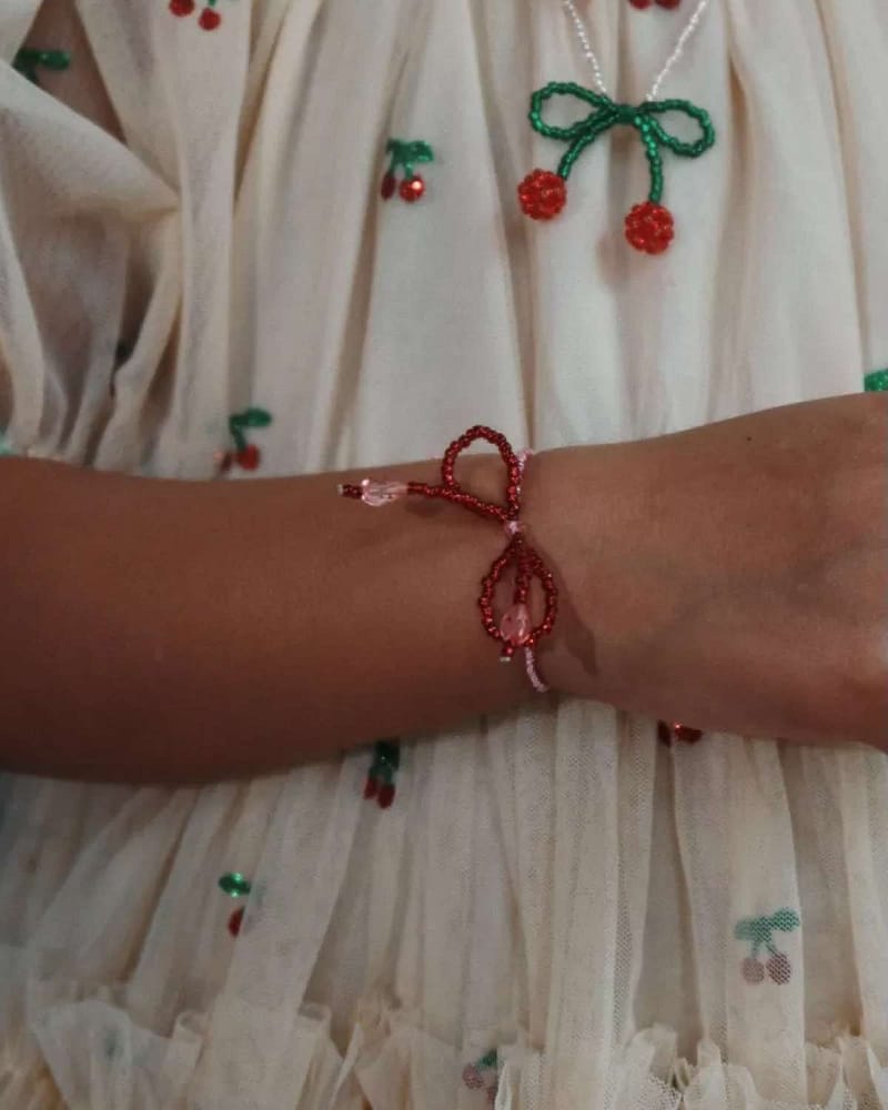 Kjede og Armbånd M/ Glassperler | Pearl Necklace and Bracelet