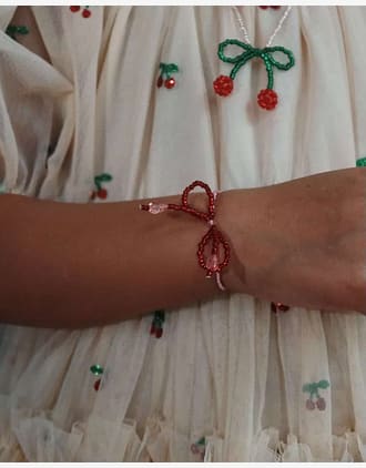 Kjede og Armbånd M/ Glassperler | Pearl Necklace and Bracelet
