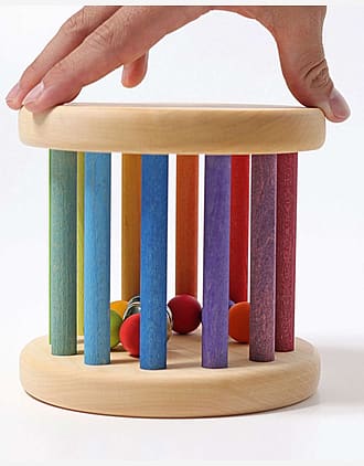 Babyleke - Stor Rullende Rangle i Tre | Rainbow Rolling Wheel