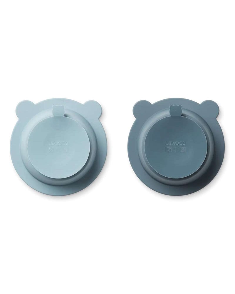 2pk Skål med Sugekopp - Silikon - Peony