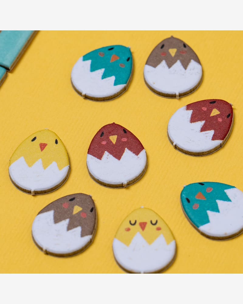 Brettspill Barn 4år+, Pocket size - Lagspill "Bygg trær og hjelp små kyllinger ut i verden" | Piu Piu Tiny Game