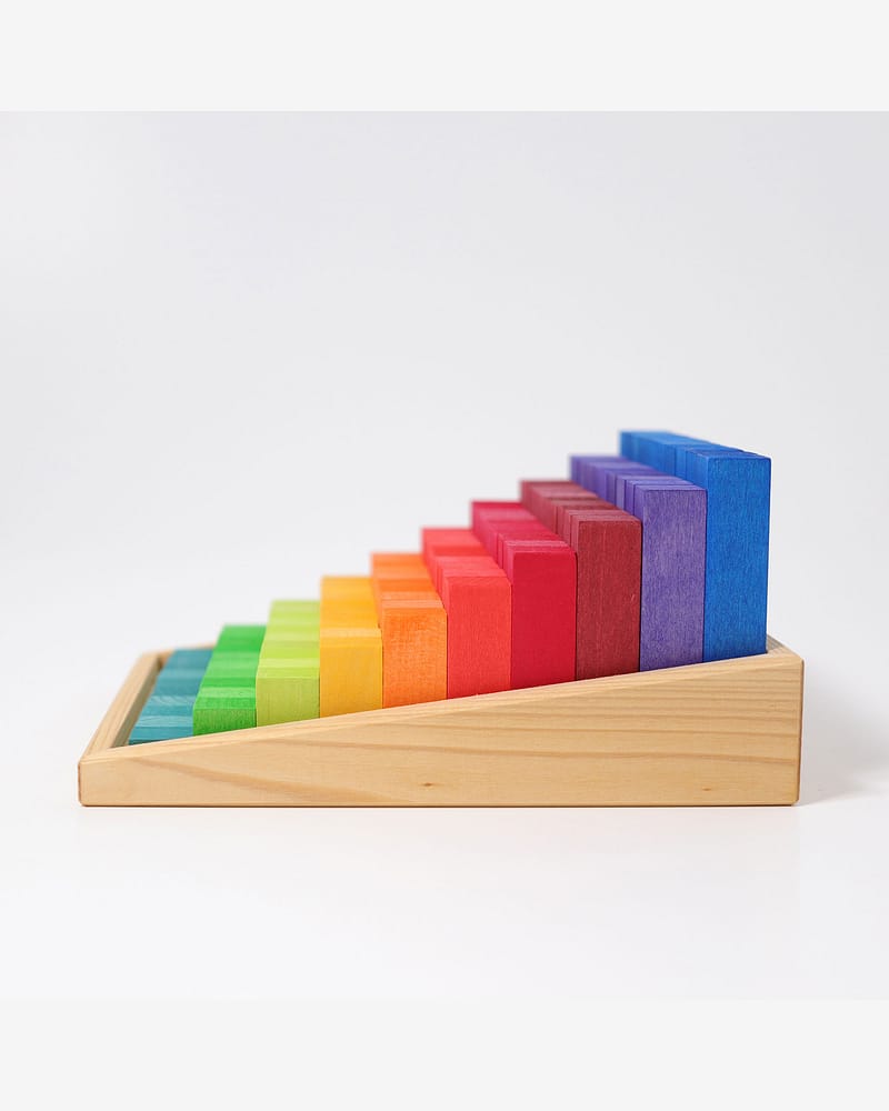 Små Telleklosser i Trapp - 100 Byggeklosser i Treramme | Small Stepped Counting Blocks