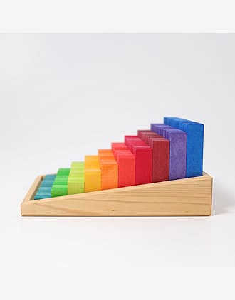 Små Telleklosser i Trapp - 100 Byggeklosser i Treramme | Small Stepped Counting Blocks