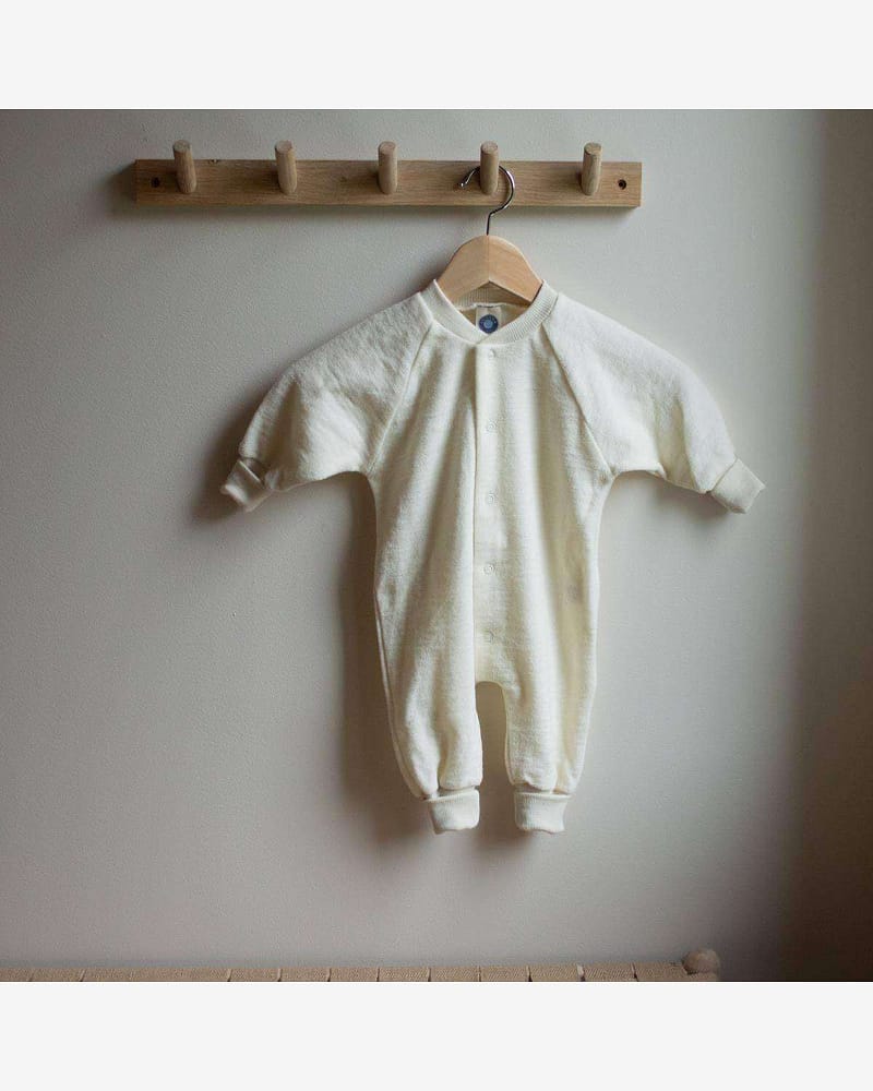 Pysjamas uten Føtter i ullfrotte - ubehandlet ull