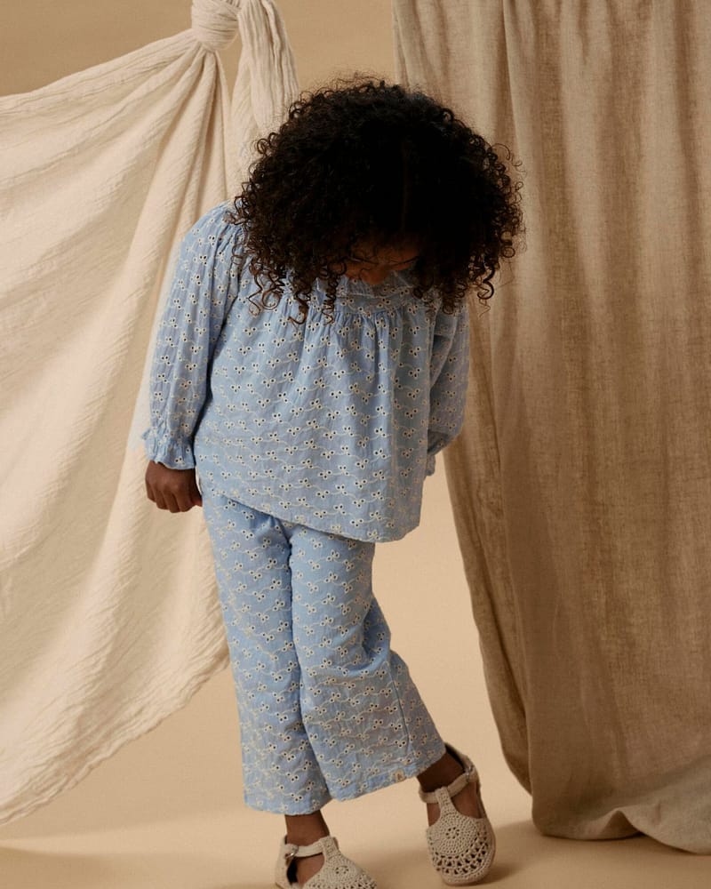 Bluse Barn M/ Volangerkrage - Øko Bomull | NMFTESSIE LS LOOSE SHIRT LIL