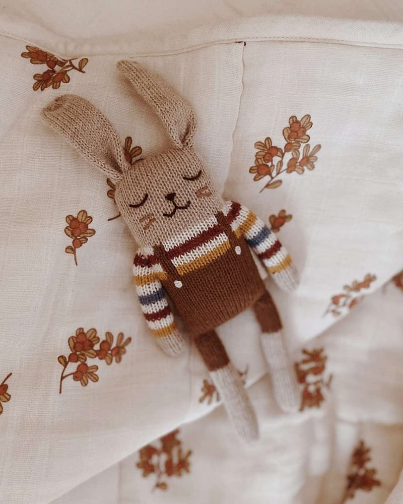 Kosebamse - Håndstrikket Alpakkaull - Unik Nyfødtbamse