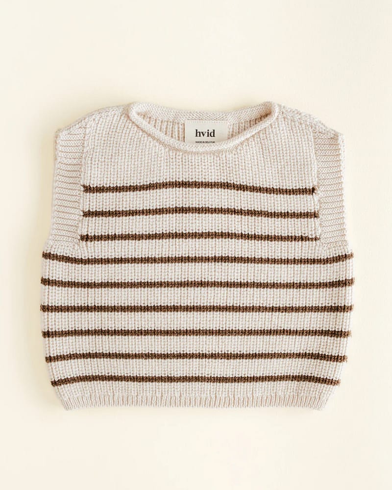 Ullvest Baby - HVID Vest Harvey - 100% Merino - Cream / Mocha