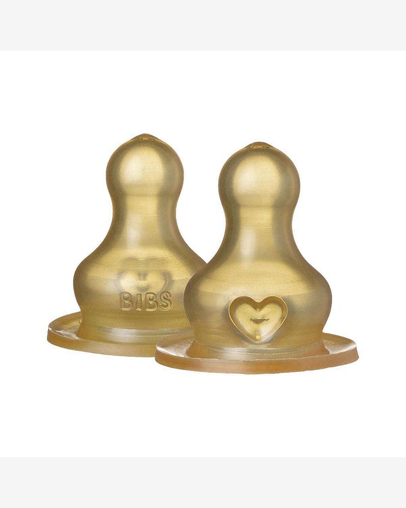 BIBS Flaskesmokk 2pk - Antikolikk - Naturgummi - Slow Flow