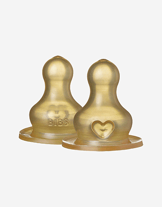 BIBS Flaskesmokk 2pk - Antikolikk - Naturgummi - Slow Flow