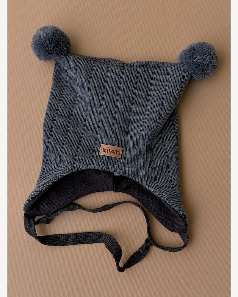 Knytelue Ull m/ Bomullsjersey fôr og Vindstopper | Ubehandlet Ull