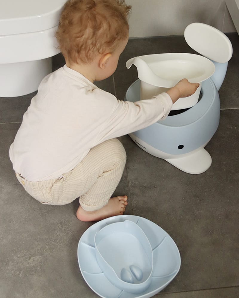 Pottestol Hval m/ Høy Ryggstøtte - Sklisikker og Enkel å Rengjøre