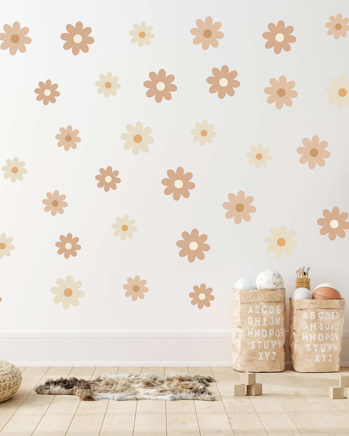 Wallstickers Blomster 44stk – ØKO Veggklistremerker Barnerom