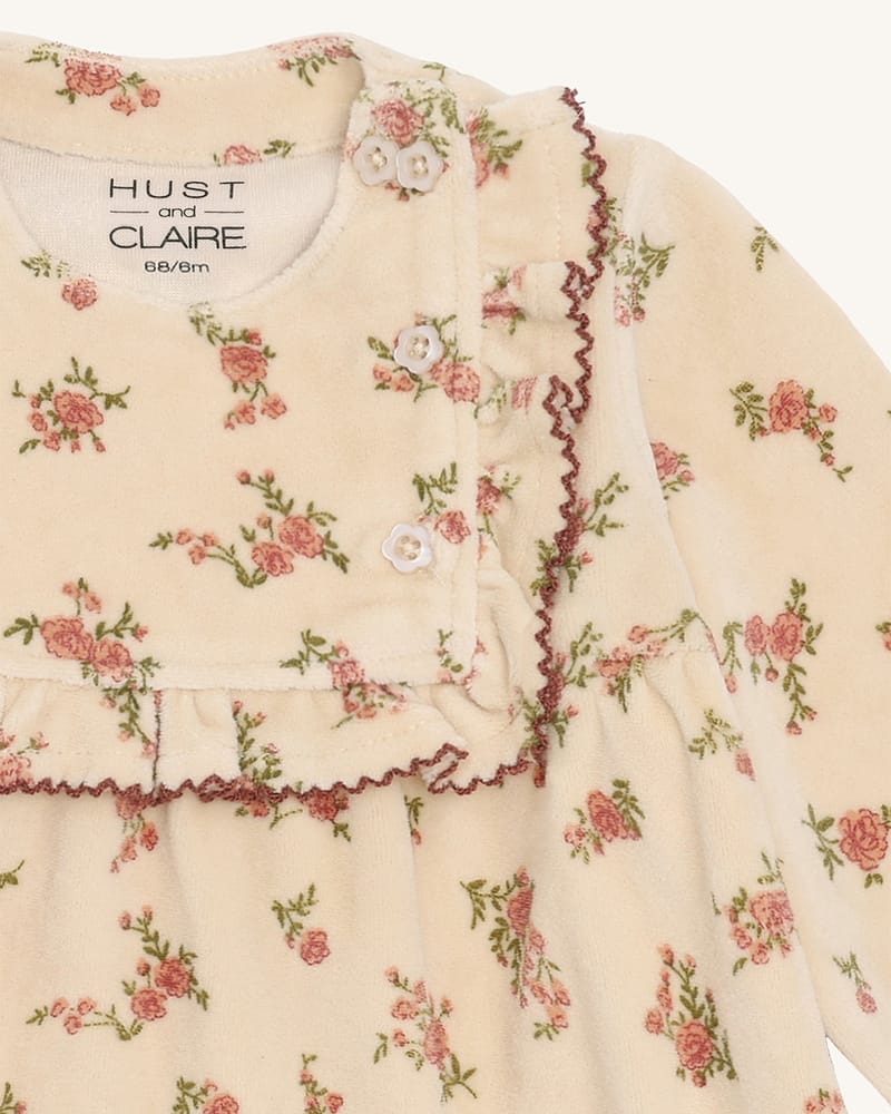 Kjole Baby - Terrystoff i Bomull | Kis winter roses