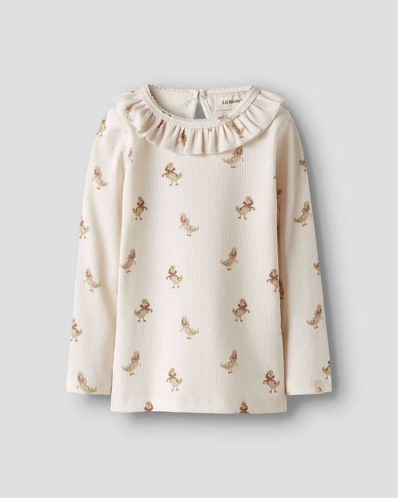Trøye Langermet M/ Blonder Barn - Ribb, Øko TENCEL | LAVO LOA LS SLIM TOP LIL