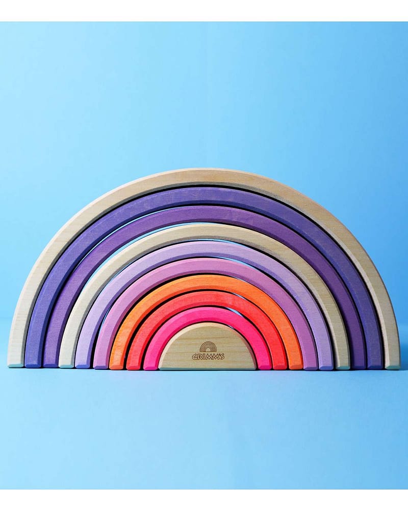Regnbue Neon - Stableleke i Tre - 30x14cm | Montessori Leker