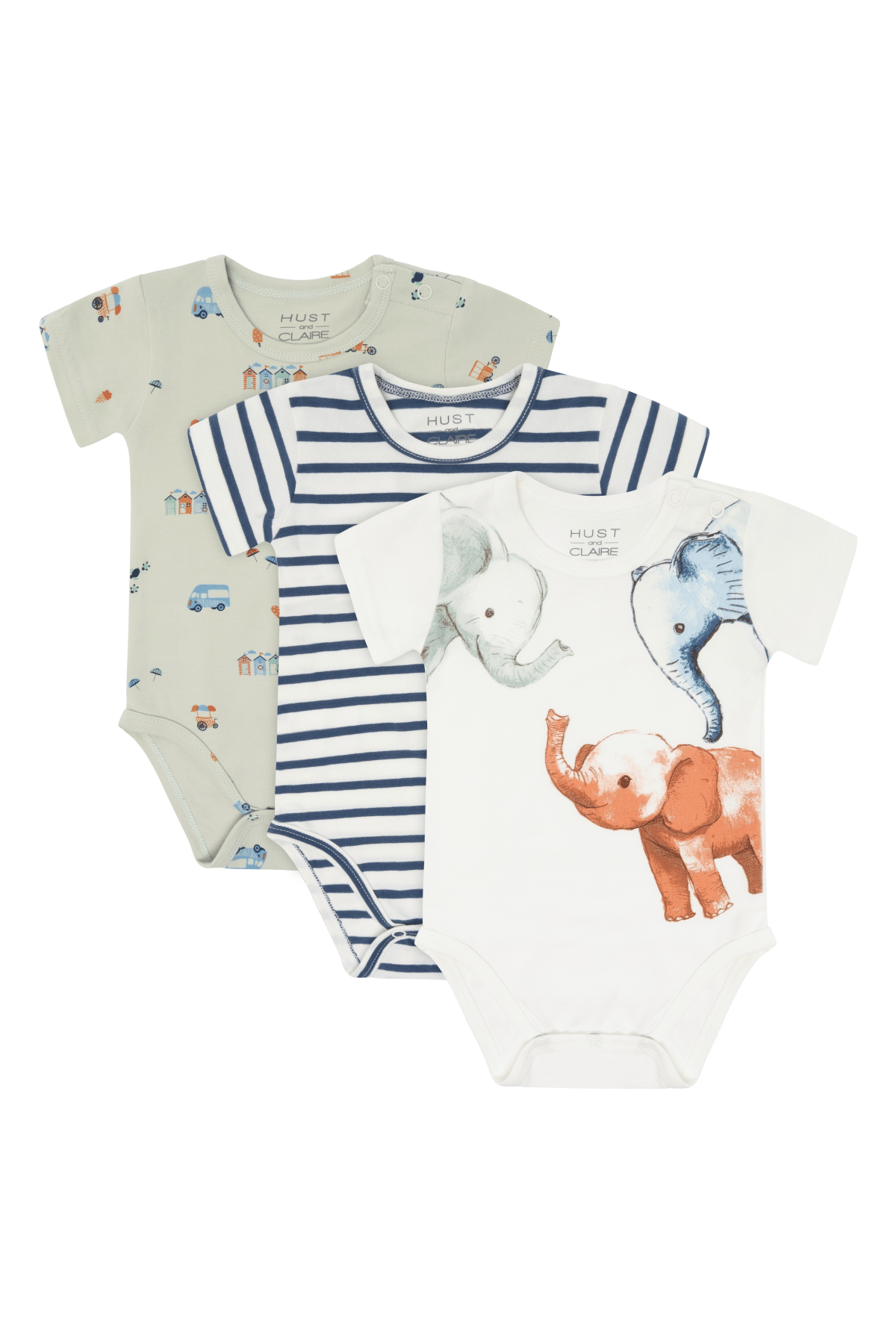 Body med Print 3pk – 95% Bomull, 5% Elastan | HCBertram, Grønn Mix - Green Foam