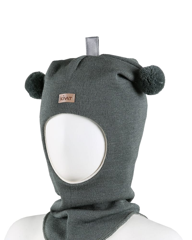 Balaclava Ull m/ Bomullsjersey fôr og Vindstopper | Ubehandlet Ull