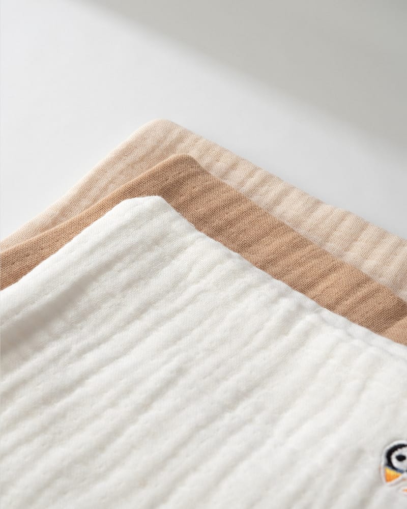 Lunni - Vaskehanske 3pk - 100% Øko. Musselin - Natural Mix