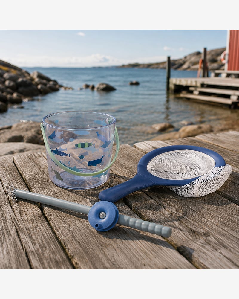 Krabbefiske Sett Barn - Fiskestang, Bøtte, Nett | Cora Crab Fishing Set w Net