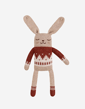 Kosebamse - Håndstrikket Alpakkaull | Bunny Knit Toy