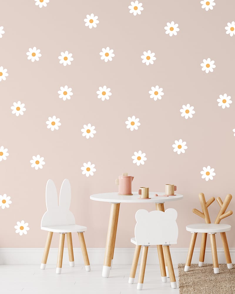 Wallstickers Blomster 50stk - ØKO Veggklistremerker Barnerom