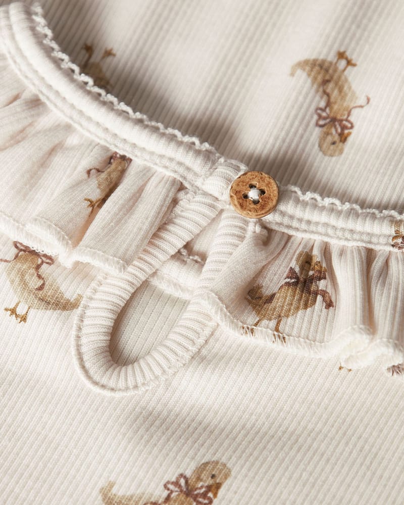 Trøye Langermet M/ Blonder Barn - Ribb, Øko TENCEL | LAVO LOA LS SLIM TOP LIL
