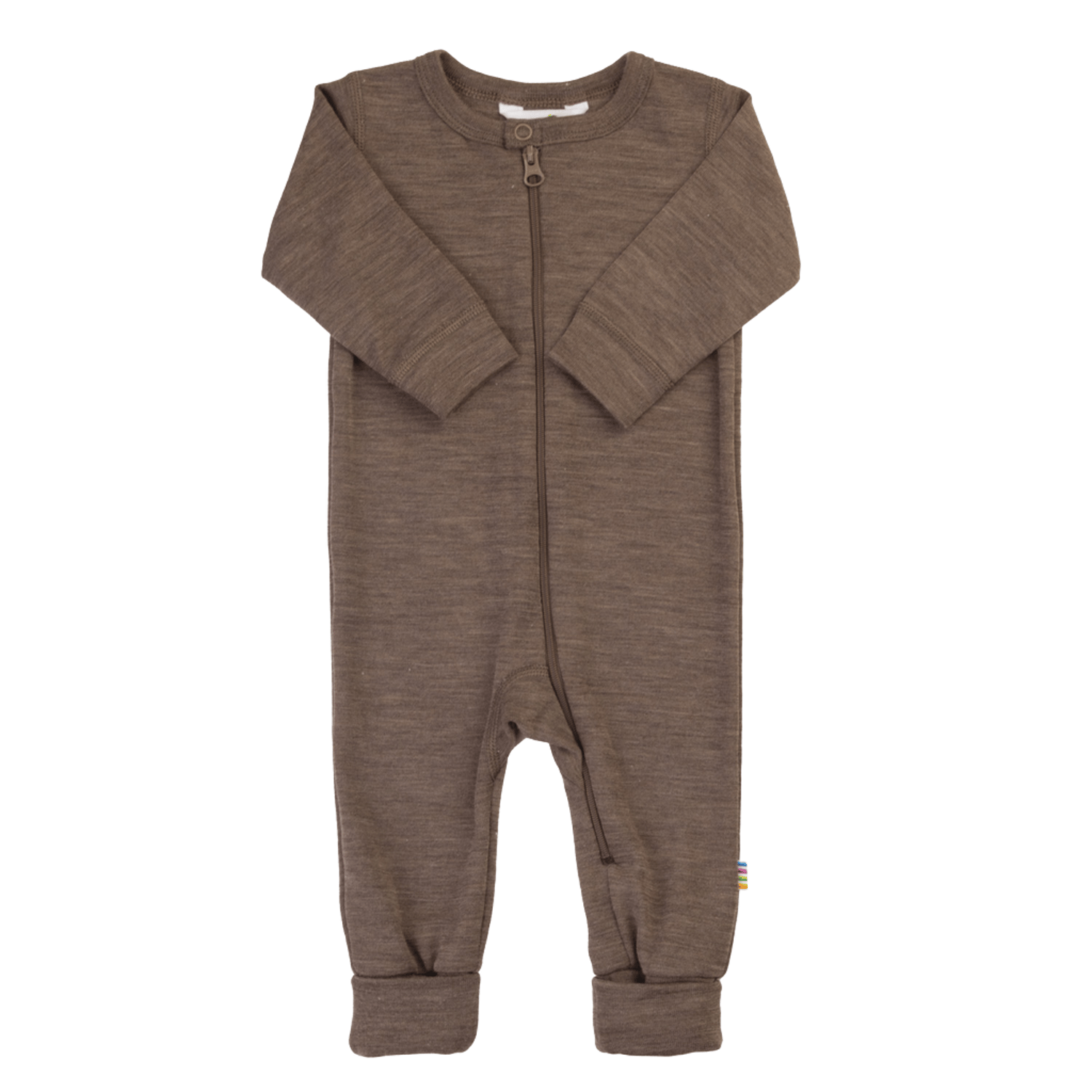 Ullpysj Heldress M/ glidelås og trylleføtter – 85% Merino, 15% Silke | Basic, Brun