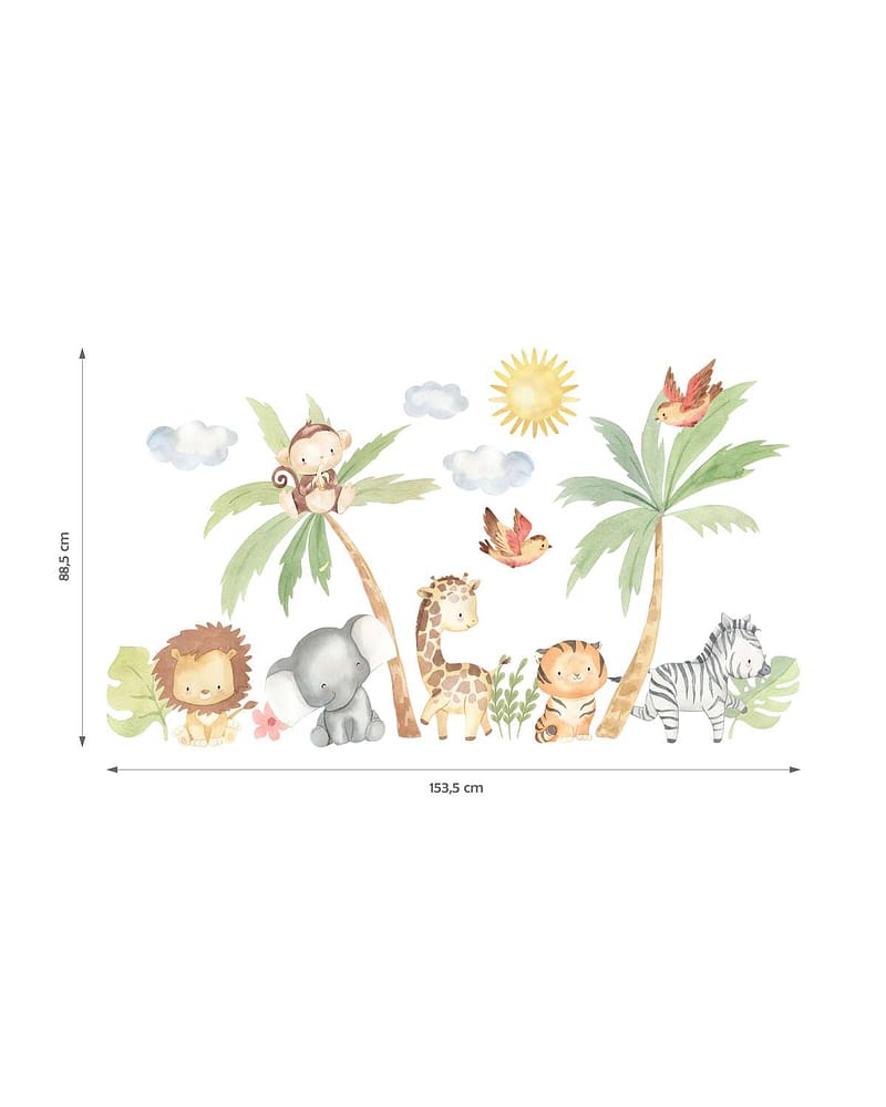 Wallstickers Dyr - Sett 20stk | ØKO Veggklistremerker Barnerom