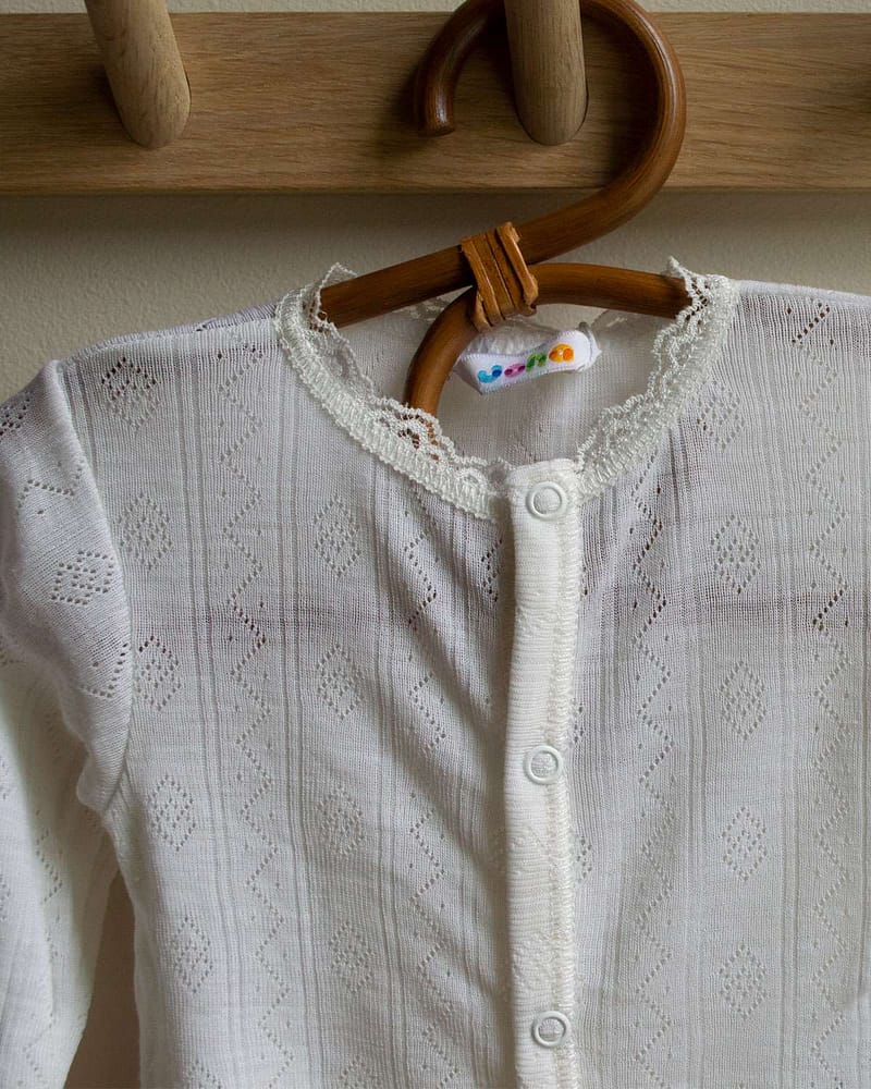 Heldress - Tynn ulldress - Ull 85%, Silke 15% - Pointelle