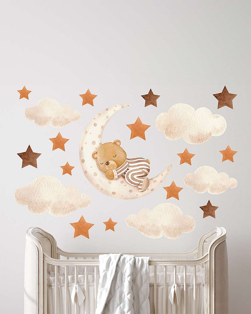 Wallstickers Bamse - ØKO Veggklistremerker Barnerom - 21pk