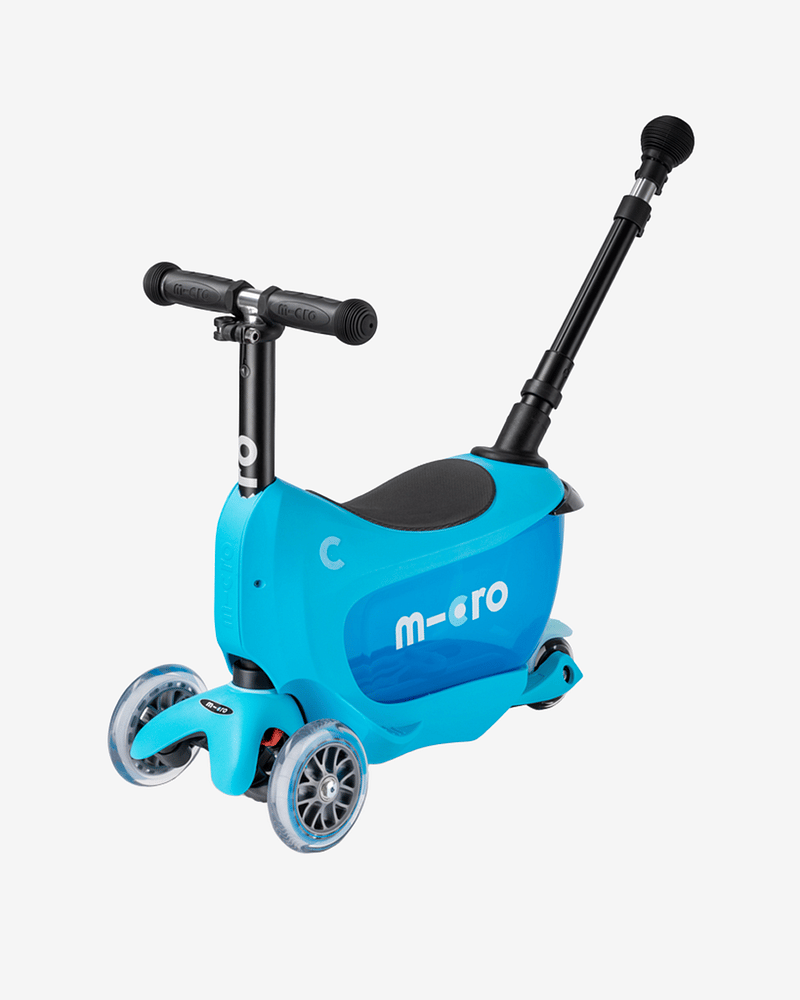 Sparkesykkel og Løpesykkel M/ Foreldrehåndtak - Micro Mini2go Deluxe Plus | 18m-5år