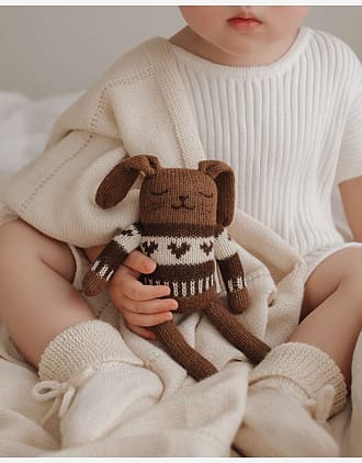 Kosebamse - Håndstrikket Alpakkaull | Bunny Knit Toy