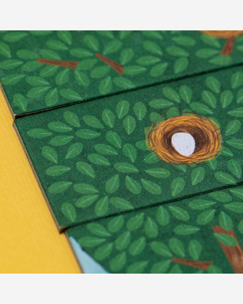 Brettspill Barn 4år+, Pocket size - Lagspill "Bygg trær og hjelp små kyllinger ut i verden" | Piu Piu Tiny Game