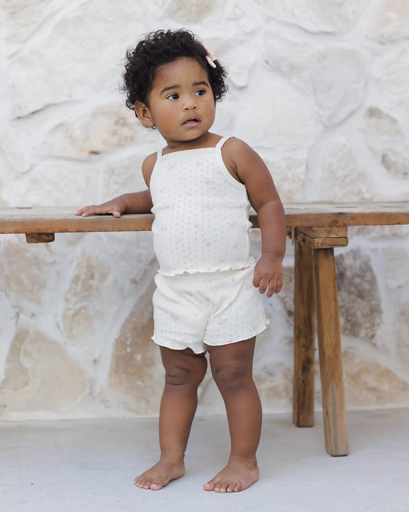 Topp & Shorts Sett - Øko Bomull, Pointelle | Tank + Shortie Set