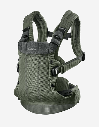 Bæresele Harmony - Front & Rygg - Ekstra Ryggstøtte - Baby Carrier 0-3år, Mørkgrønn