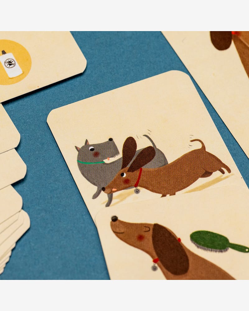 Brettspill Barn 4år, Pocket size - Memoryspill med Kjæledyrtema | Bobby & Mish Tiny Game
