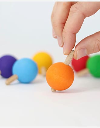 Sett med Snurrebass 6stk | Rainbow Spinning Top