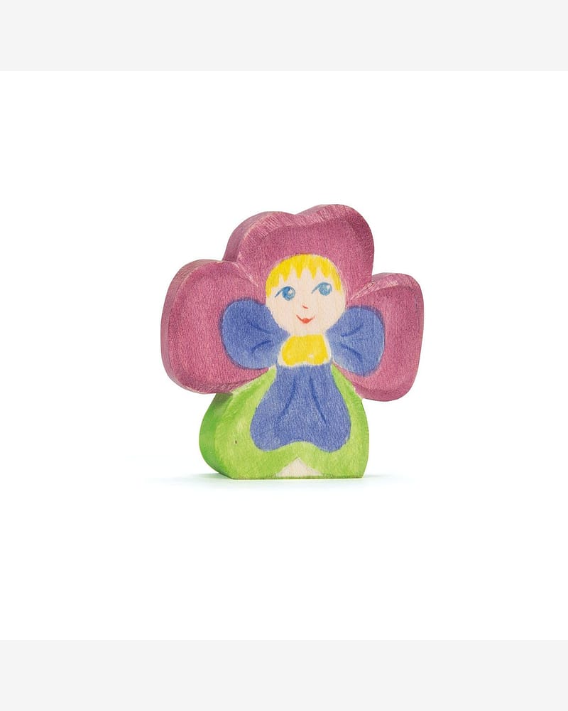 Blåmsterbarn - Håndlaget Trefigur | Flower Child Pansy