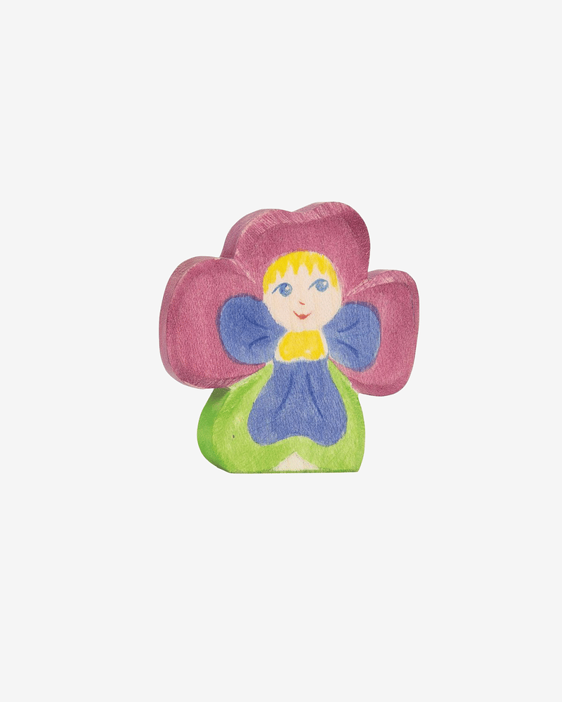 Blåmsterbarn - Håndlaget Trefigur | Flower Child Pansy