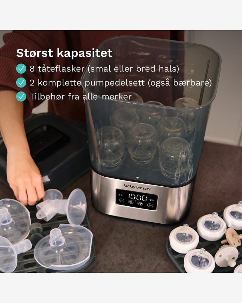 Baby Brezza SuperQuick Sterilizer Dryer på 10 min | Sterilisator med Tørk på 10 min