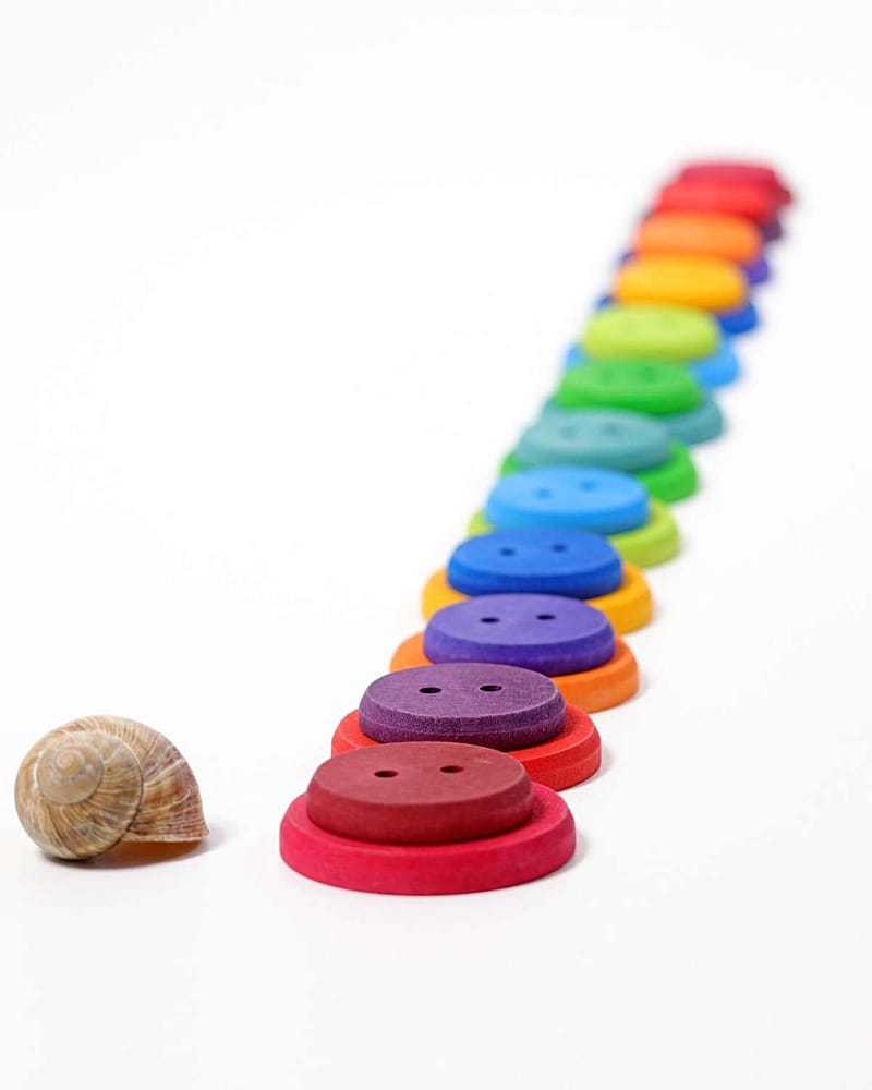 Store Treknapper 24pk - Sortering og Snørespill | Large Wooden Buttons